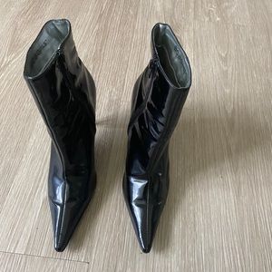 BCBG Patent Leather Ankle Boots